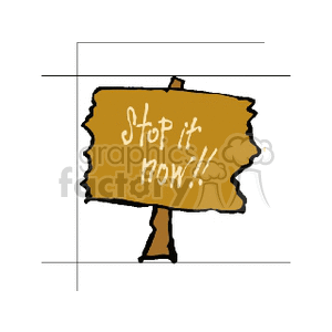 Brown Stop it now clipart. Royalty-free image # 167226