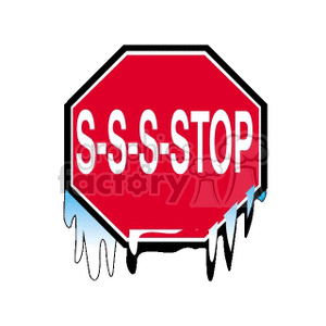 frozen stop sign