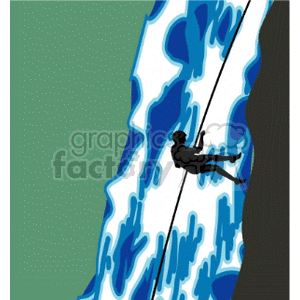   mountain climb climbing repelling repell waterfall waterfalls mountains  sport035.gif Clip Art Sports 