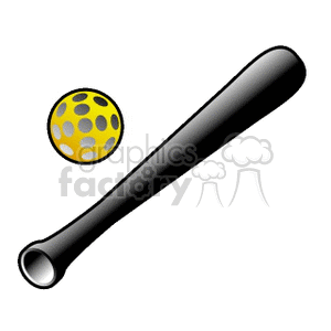   baseball baseballs bat bats  WHIFFLEBAT&BALL01.gif Clip Art Sports Baseball ball whiffle