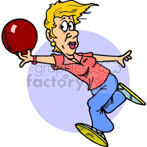 cartoon female bowler clipart.