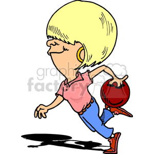 blond hair women bowling  clipart. Royalty-free image # 168633