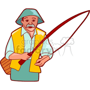 cartoon fisherman  clipart. Commercial use image # 168882
