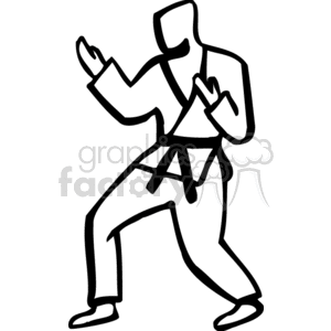 black and white outline of martial arts  clipart. Royalty-free image # 169331