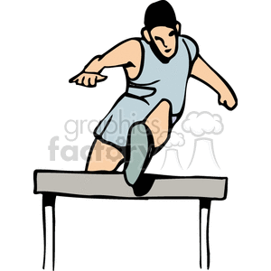   run runner runners running race track athlete athletes hurdle hurdles Clip Art Sports Runners 