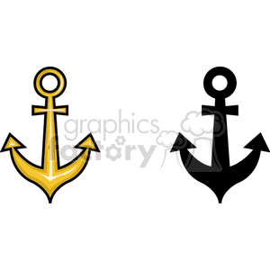 Yellow and black anchors clipart. Royalty-free image # 170301