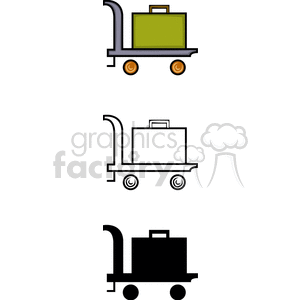   luggage cart carts suitcase suitcases travel  BMM0136.gif Clip Art Tools 