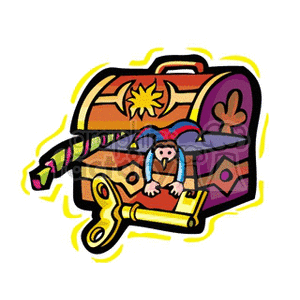 toy toys treasure chest chests jewels gold Clip Art Toys-Games box cartoon