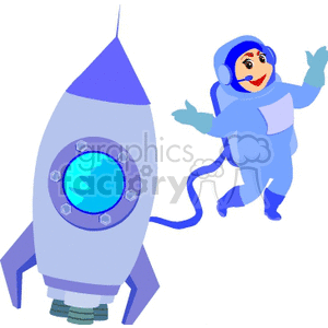 spaceman and spaceship clipart. Commercial use image # 172127