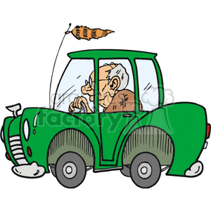cartoon senior driving a green car clipart. Commercial use image # 172844