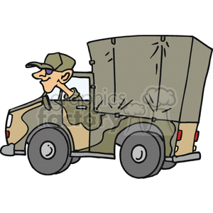 Cartoon military truck clipart. Royalty-free image # 172852
