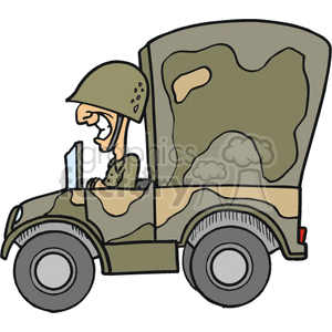 soldier driving cargo truck clipart. Royalty-free image # 172860