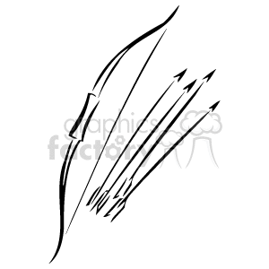 black and white bow and arrow clipart. Royalty-free image # 173713