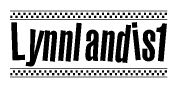 The image contains the text Lynnlandis1 in a bold, stylized font, with a checkered flag pattern bordering the top and bottom of the text.