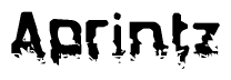 The image contains the word Aprintz in a stylized font with a static looking effect at the bottom of the words
