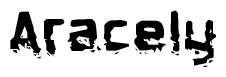 The image contains the word Aracely in a stylized font with a static looking effect at the bottom of the words