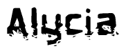 The image contains the word Alycia in a stylized font with a static looking effect at the bottom of the words