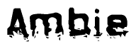 The image contains the word Ambie in a stylized font with a static looking effect at the bottom of the words