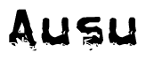The image contains the word Ausu in a stylized font with a static looking effect at the bottom of the words