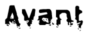 The image contains the word Avant in a stylized font with a static looking effect at the bottom of the words
