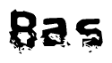 The image contains the word Bas in a stylized font with a static looking effect at the bottom of the words