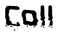 The image contains the word Coll in a stylized font with a static looking effect at the bottom of the words