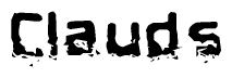 The image contains the word Clauds in a stylized font with a static looking effect at the bottom of the words