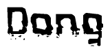 The image contains the word Dong in a stylized font with a static looking effect at the bottom of the words
