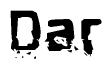 The image contains the word Dar in a stylized font with a static looking effect at the bottom of the words