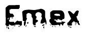 The image contains the word Emex in a stylized font with a static looking effect at the bottom of the words