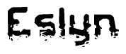 The image contains the word Eslyn in a stylized font with a static looking effect at the bottom of the words