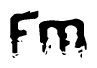 The image contains the word Fm in a stylized font with a static looking effect at the bottom of the words