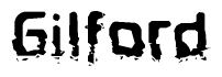 The image contains the word Gilford in a stylized font with a static looking effect at the bottom of the words