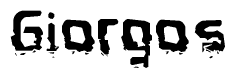 The image contains the word Giorgos in a stylized font with a static looking effect at the bottom of the words