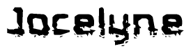 The image contains the word Jocelyne in a stylized font with a static looking effect at the bottom of the words
