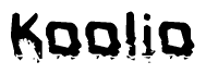 The image contains the word Koolio in a stylized font with a static looking effect at the bottom of the words