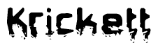The image contains the word Krickett in a stylized font with a static looking effect at the bottom of the words