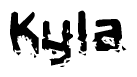 The image contains the word Kyla in a stylized font with a static looking effect at the bottom of the words