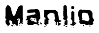 The image contains the word Manlio in a stylized font with a static looking effect at the bottom of the words