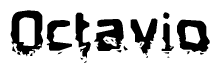 The image contains the word Octavio in a stylized font with a static looking effect at the bottom of the words