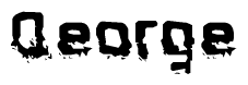 The image contains the word Qeorge in a stylized font with a static looking effect at the bottom of the words
