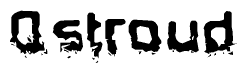 The image contains the word Qstroud in a stylized font with a static looking effect at the bottom of the words