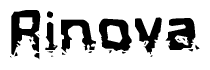 The image contains the word Rinova in a stylized font with a static looking effect at the bottom of the words