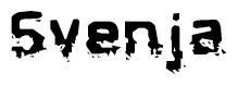 The image contains the word Svenja in a stylized font with a static looking effect at the bottom of the words