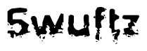 The image contains the word Swuftz in a stylized font with a static looking effect at the bottom of the words