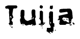 The image contains the word Tuija in a stylized font with a static looking effect at the bottom of the words