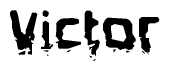 The image contains the word Victor in a stylized font with a static looking effect at the bottom of the words