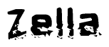 The image contains the word Zella in a stylized font with a static looking effect at the bottom of the words