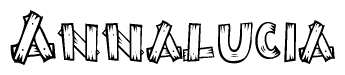 The clipart image shows the name Annalucia stylized to look like it is constructed out of separate wooden planks or boards, with each letter having wood grain and plank-like details.