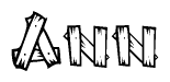 The clipart image shows the name Ann stylized to look as if it has been constructed out of wooden planks or logs. Each letter is designed to resemble pieces of wood.